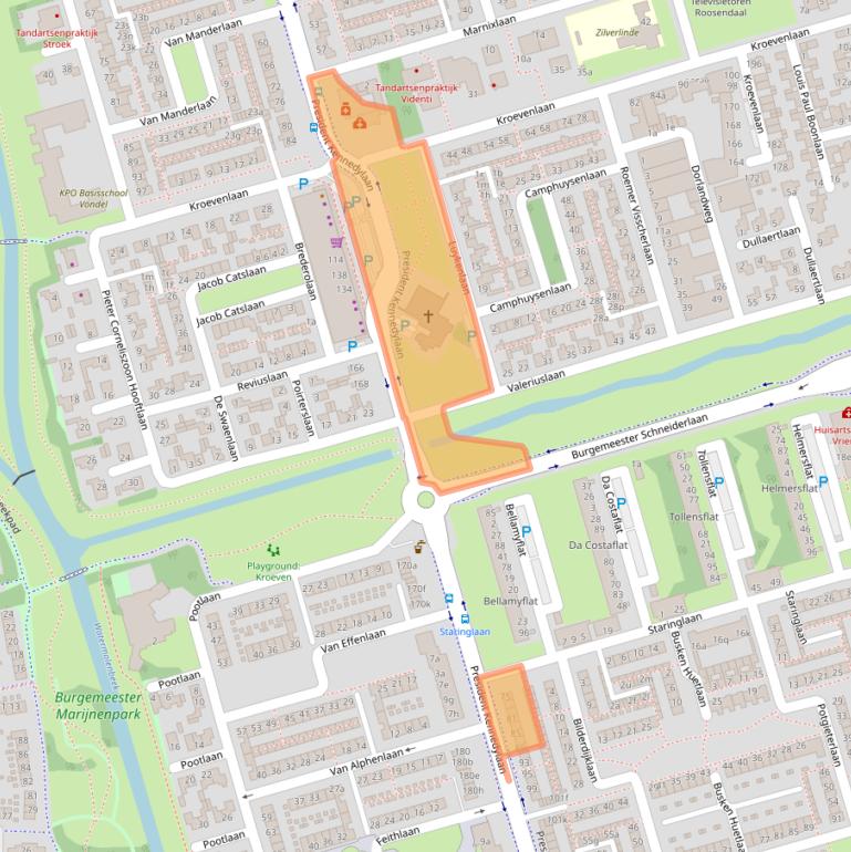 Kaart van postcodegebied 4707AW.