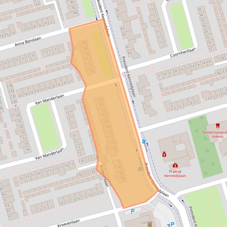 Kaart van postcodegebied 4707BC.