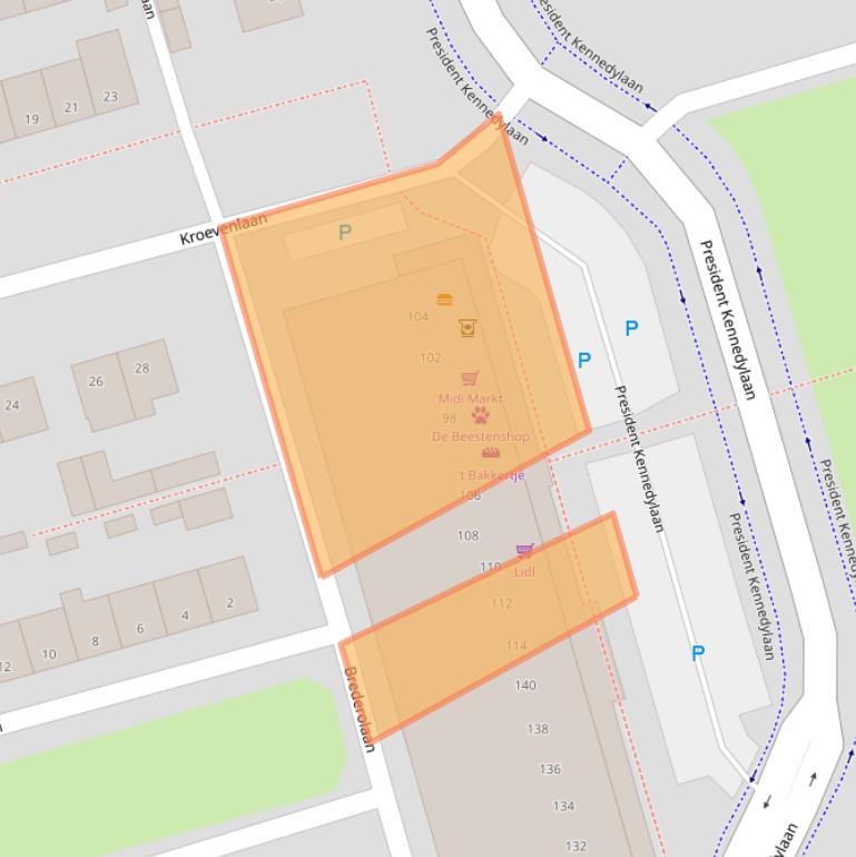 Kaart van postcodegebied 4707BD.