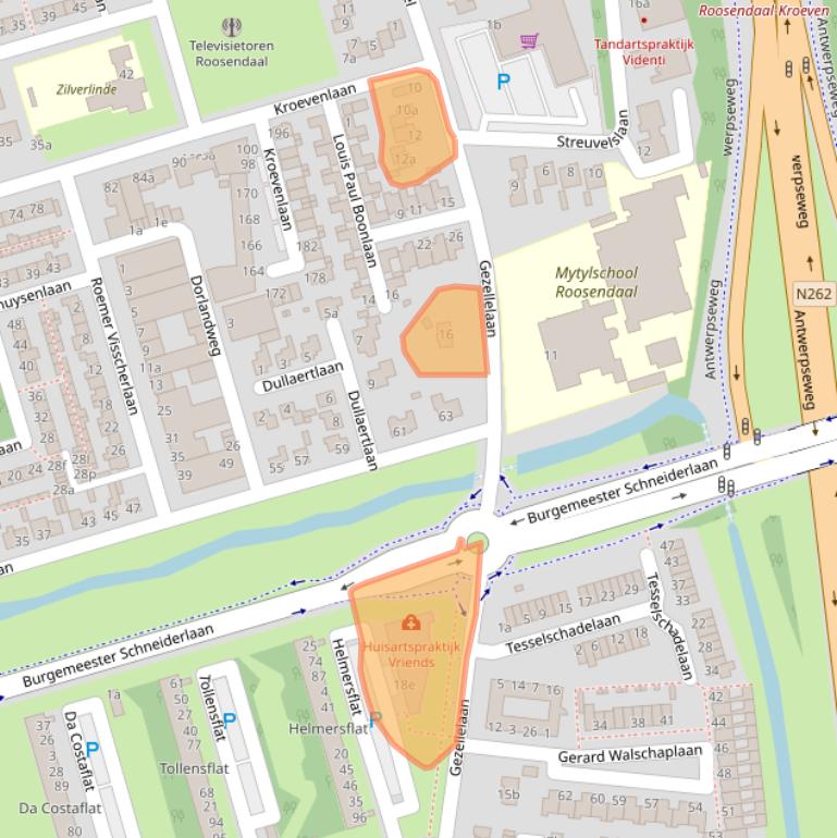 Kaart van postcodegebied 4707CD.