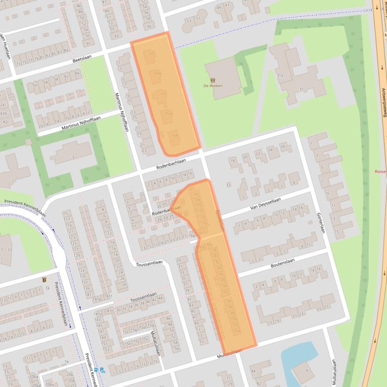 Kaart van postcodegebied 4707CG.