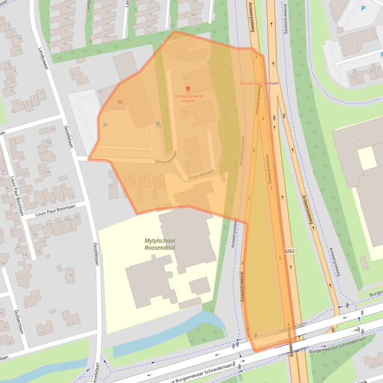 Kaart van postcodegebied 4707CH.