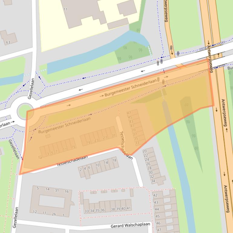 Kaart van postcodegebied 4707CJ.