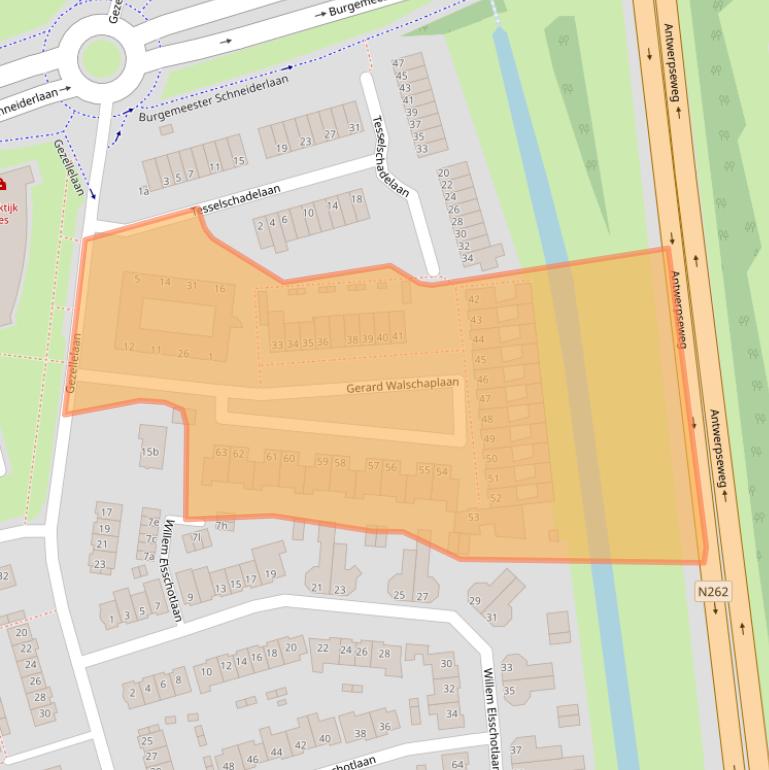 Kaart van postcodegebied 4707CS.