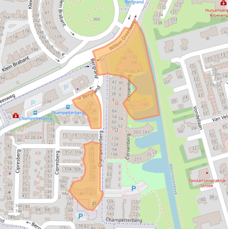 Kaart van postcodegebied 4707DA.