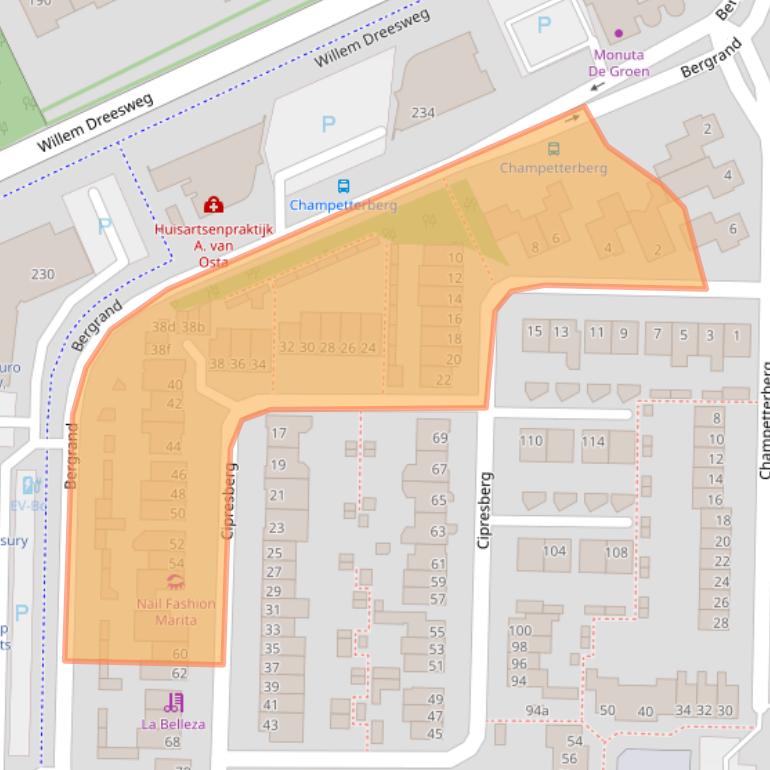 Kaart van postcodegebied 4707DG.