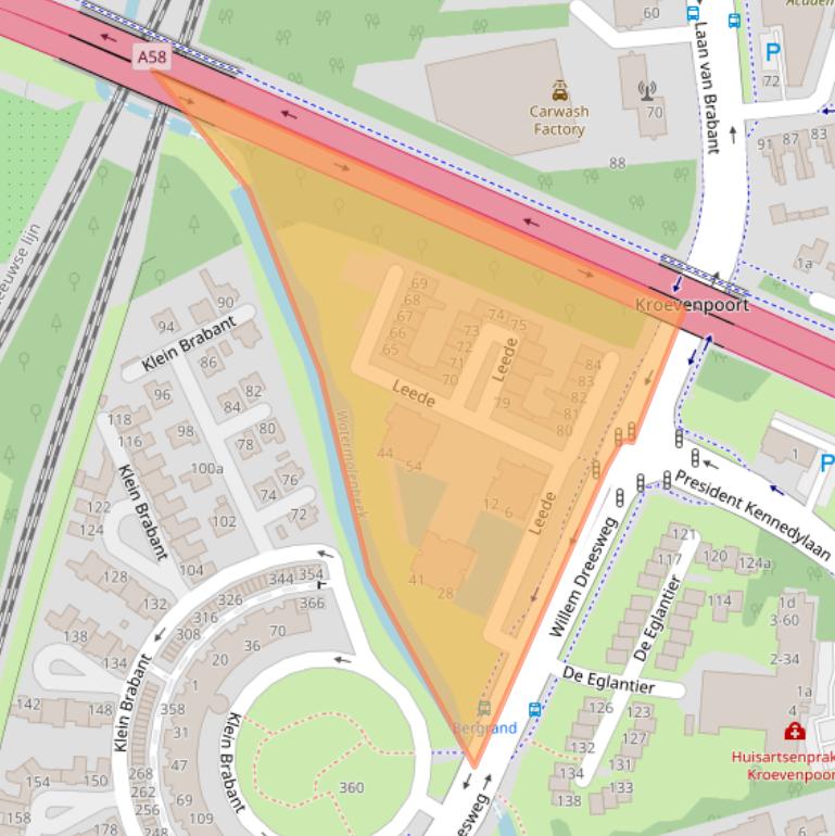 Kaart van postcodegebied 4707DW.