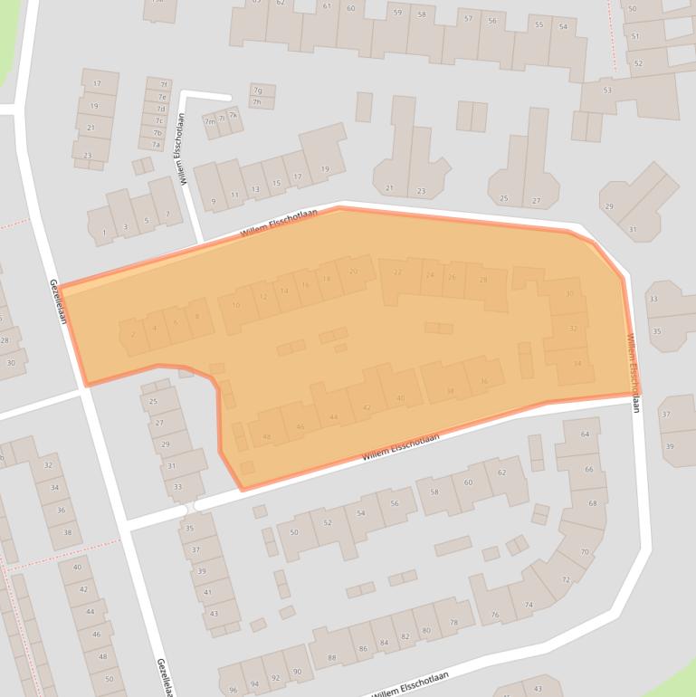 Kaart van postcodegebied 4707GB.