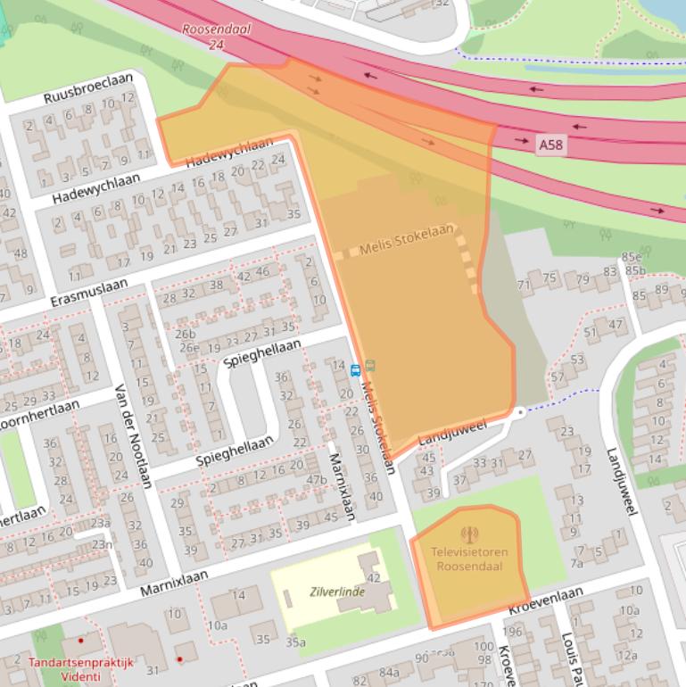 Kaart van postcodegebied 4707HP.