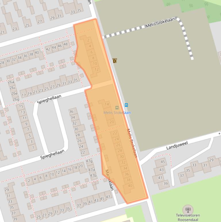 Kaart van postcodegebied 4707HR.