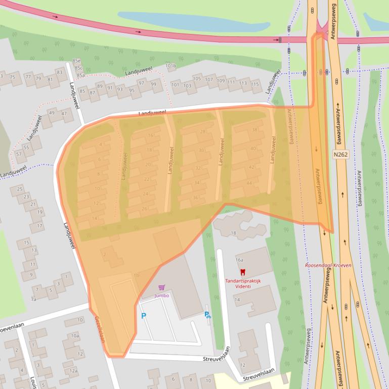 Kaart van postcodegebied 4707HX.