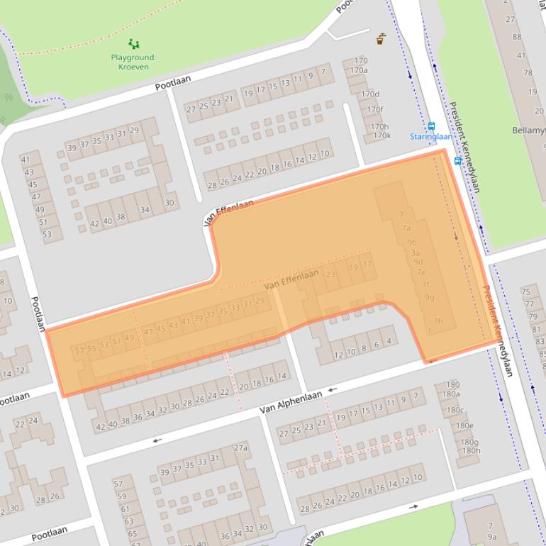 Kaart van postcodegebied 4707JG.