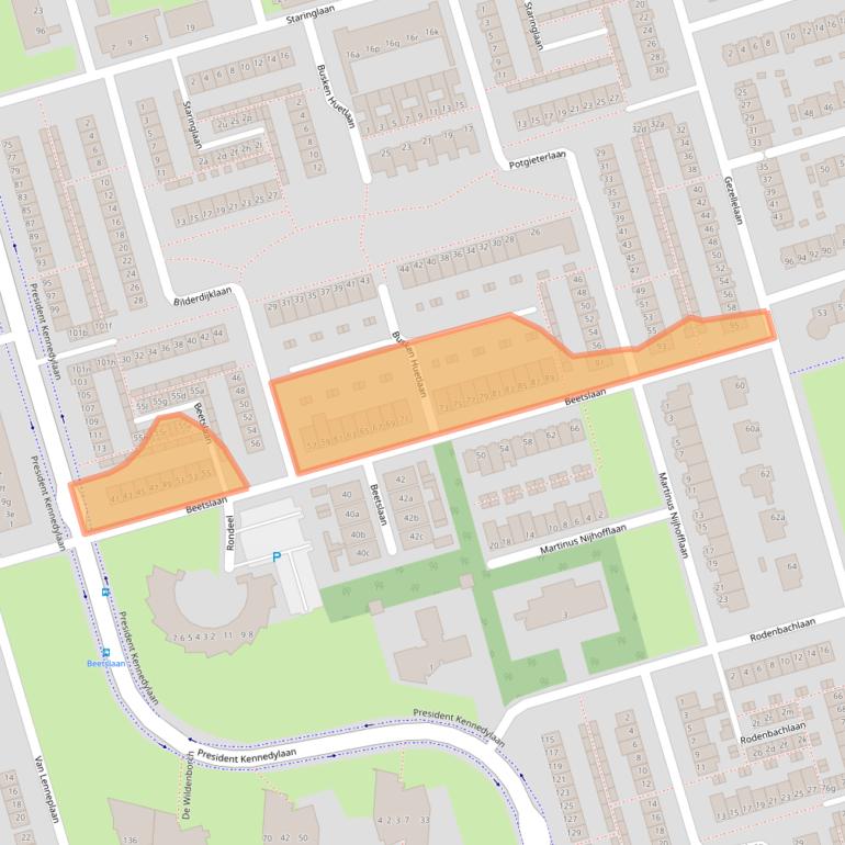 Kaart van postcodegebied 4707JP.