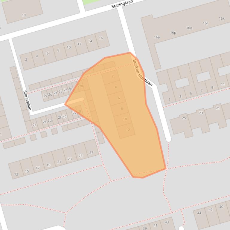 Kaart van postcodegebied 4707JX.