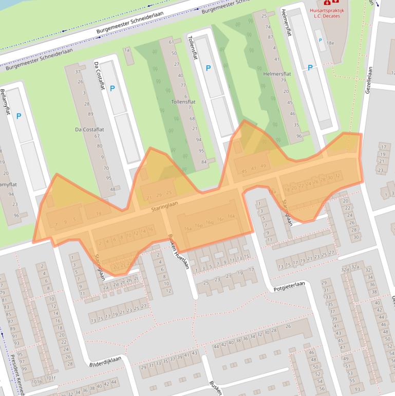 Kaart van postcodegebied 4707KC.