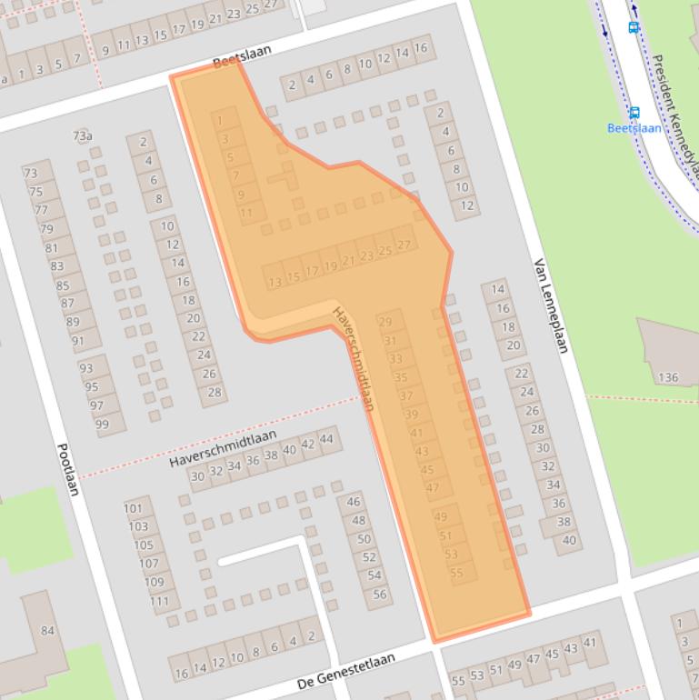 Kaart van postcodegebied 4707KT.