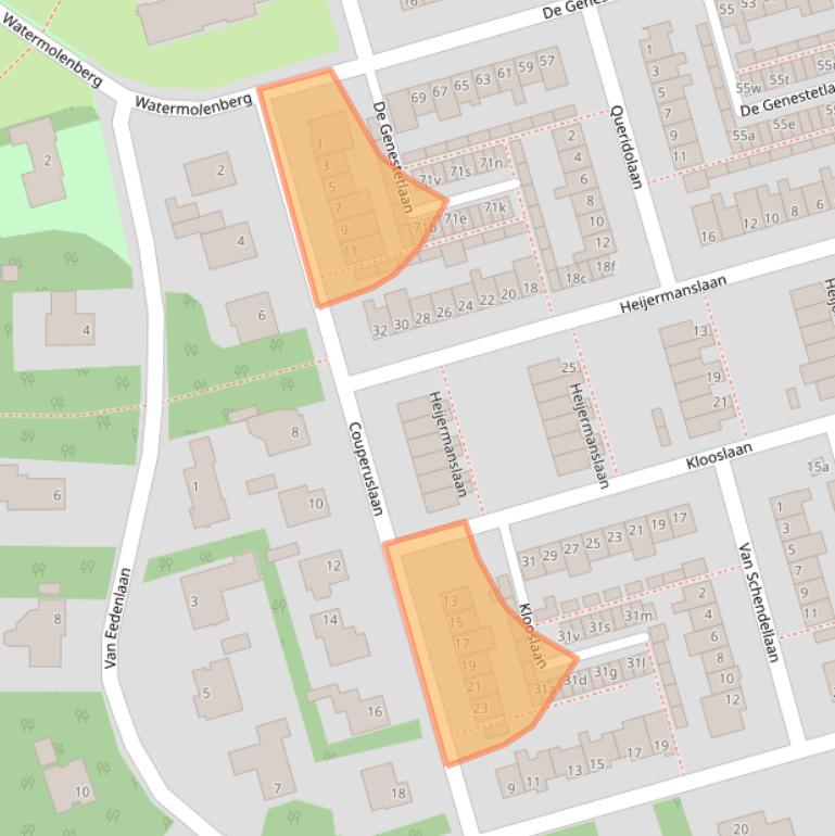 Kaart van postcodegebied 4707LC.