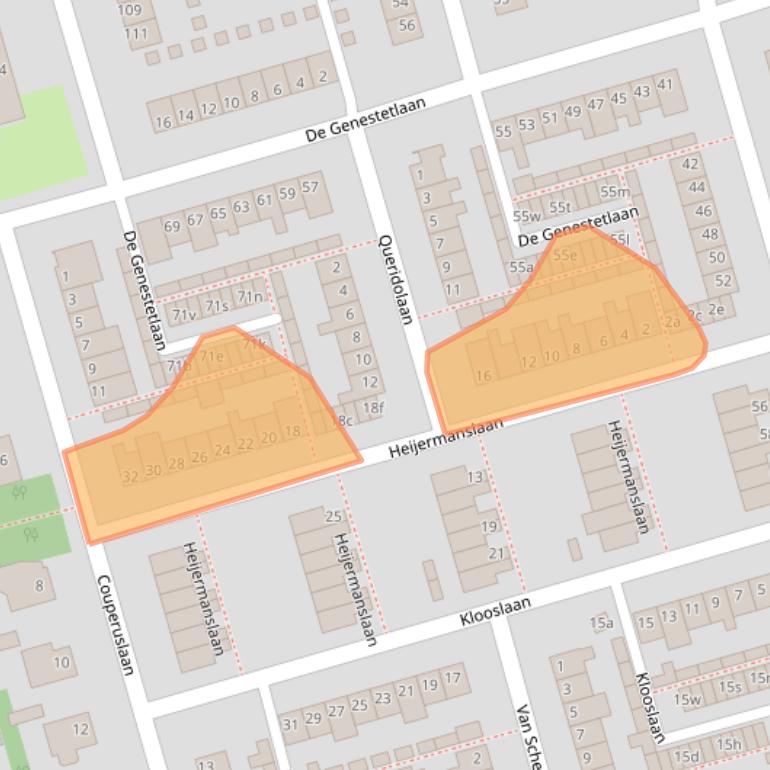 Kaart van postcodegebied 4707LJ.