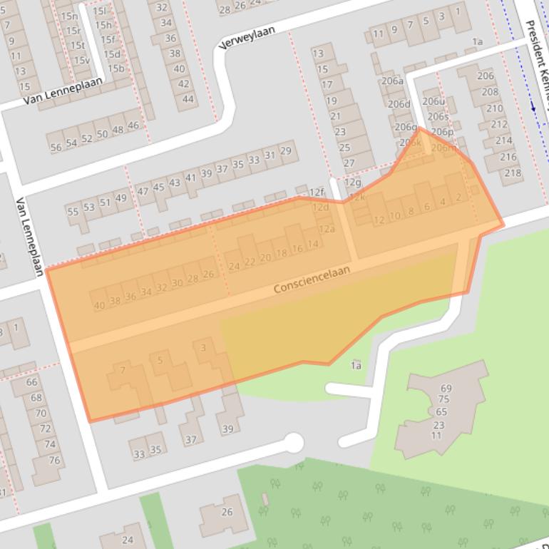 Kaart van postcodegebied 4707LP.