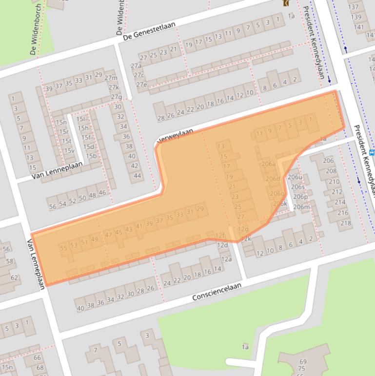 Kaart van postcodegebied 4707LR.