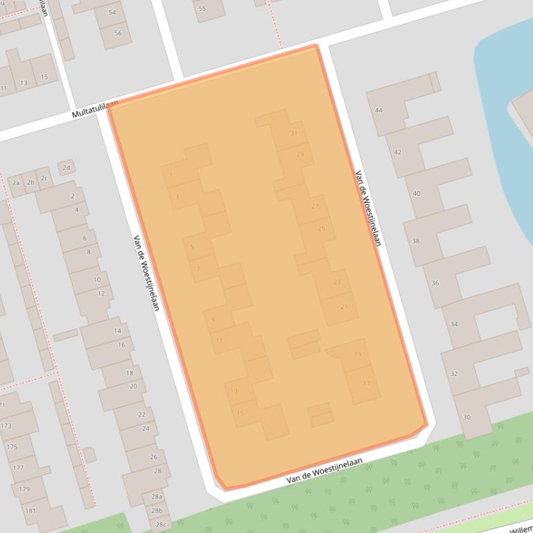 Kaart van postcodegebied 4707LW.