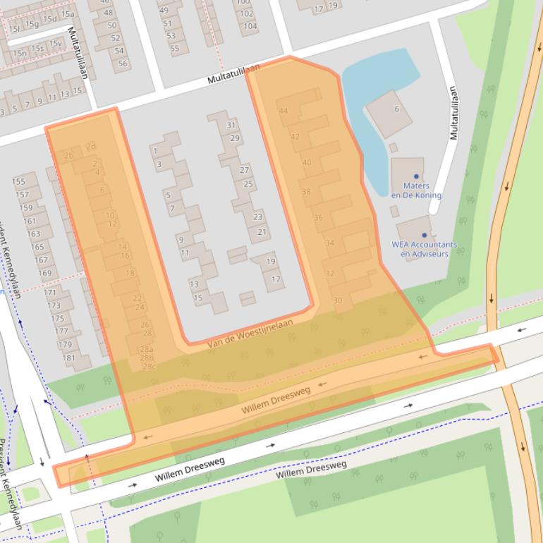 Kaart van postcodegebied 4707LX.