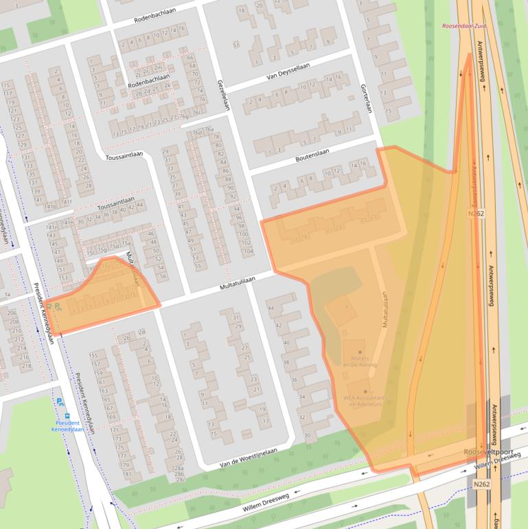 Kaart van postcodegebied 4707LZ.