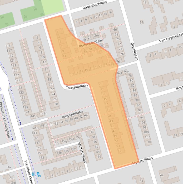 Kaart van postcodegebied 4707NA.