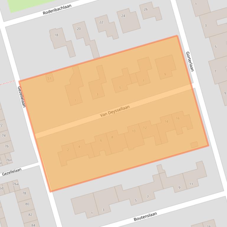Kaart van postcodegebied 4707ND.