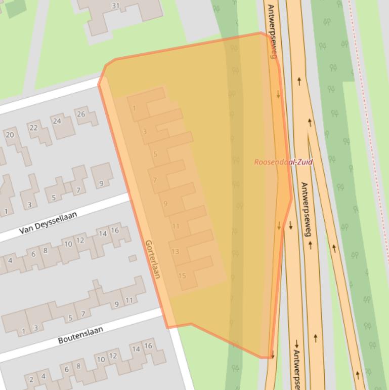 Kaart van postcodegebied 4707NE.