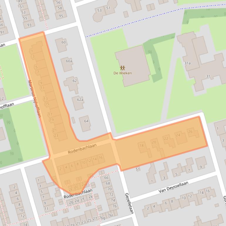 Kaart van postcodegebied 4707NJ.