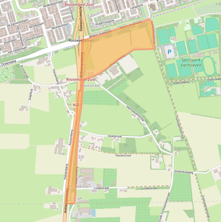 Kaart van postcodegebied 4707RB.