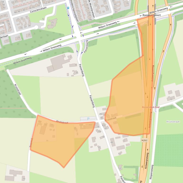 Kaart van postcodegebied 4707RC.