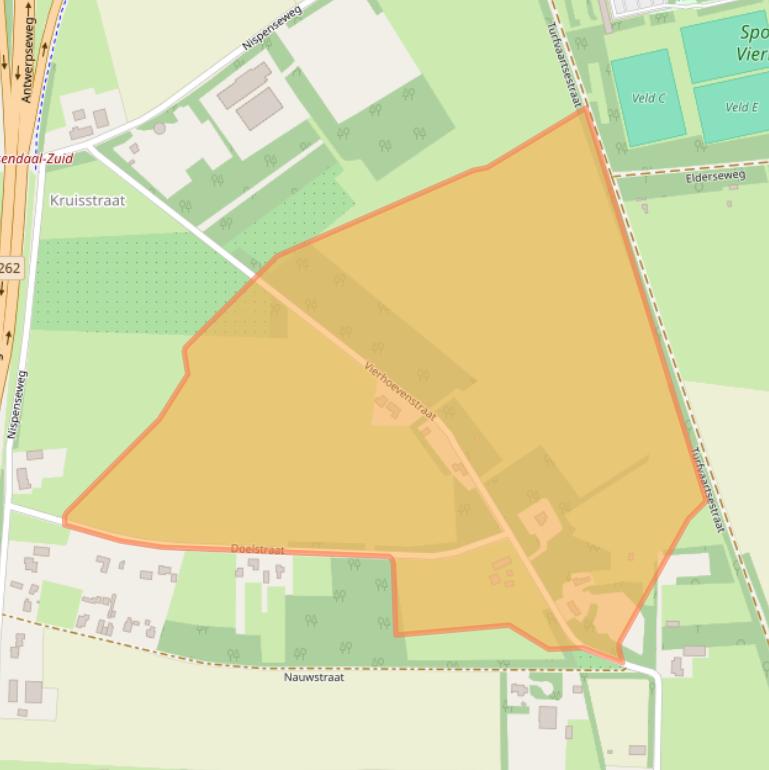 Kaart van postcodegebied 4707RJ.