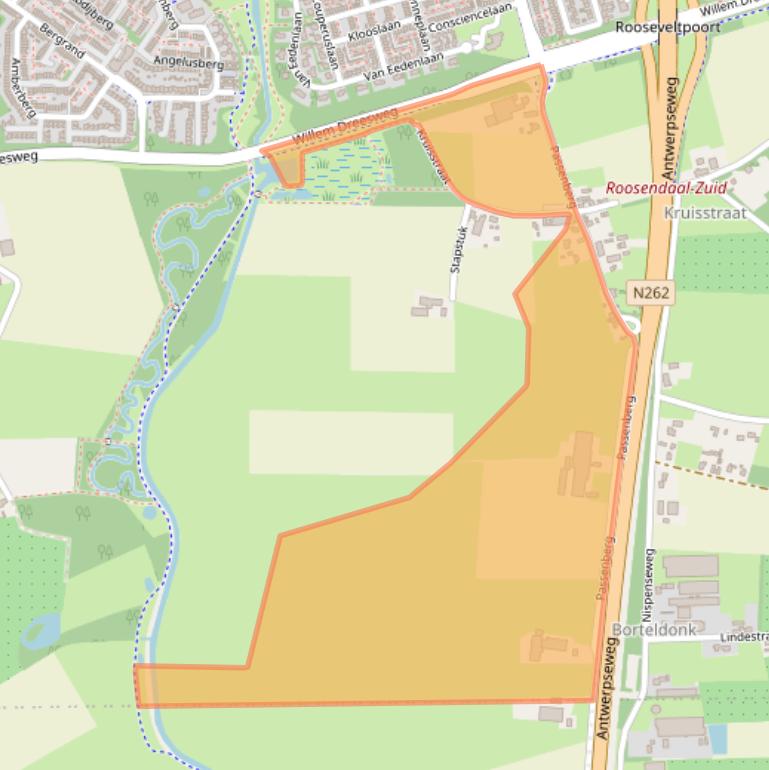 Kaart van postcodegebied 4707RL.
