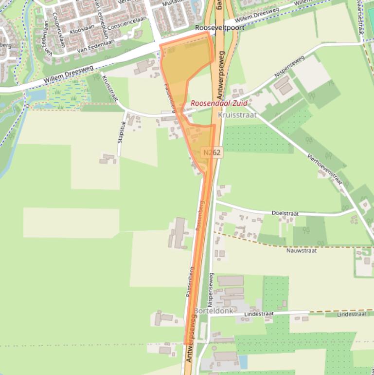 Kaart van postcodegebied 4707RM.