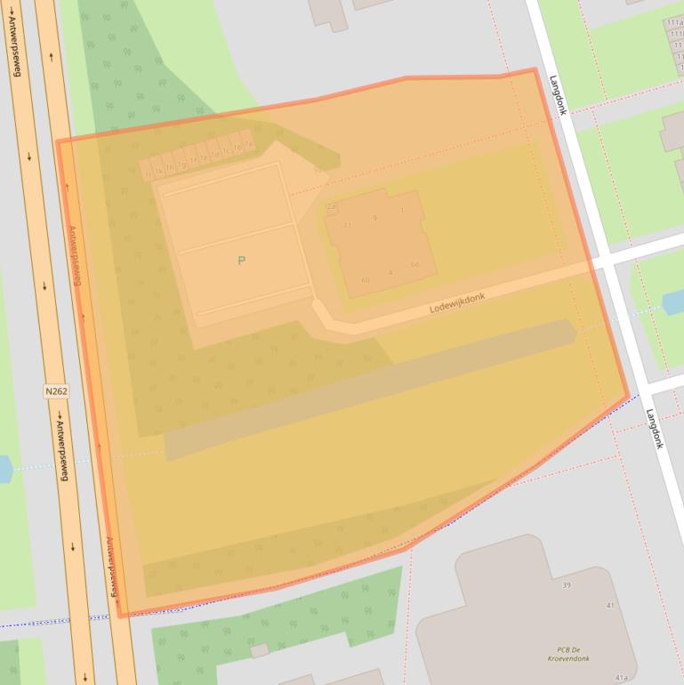 Kaart van postcodegebied 4707TC.