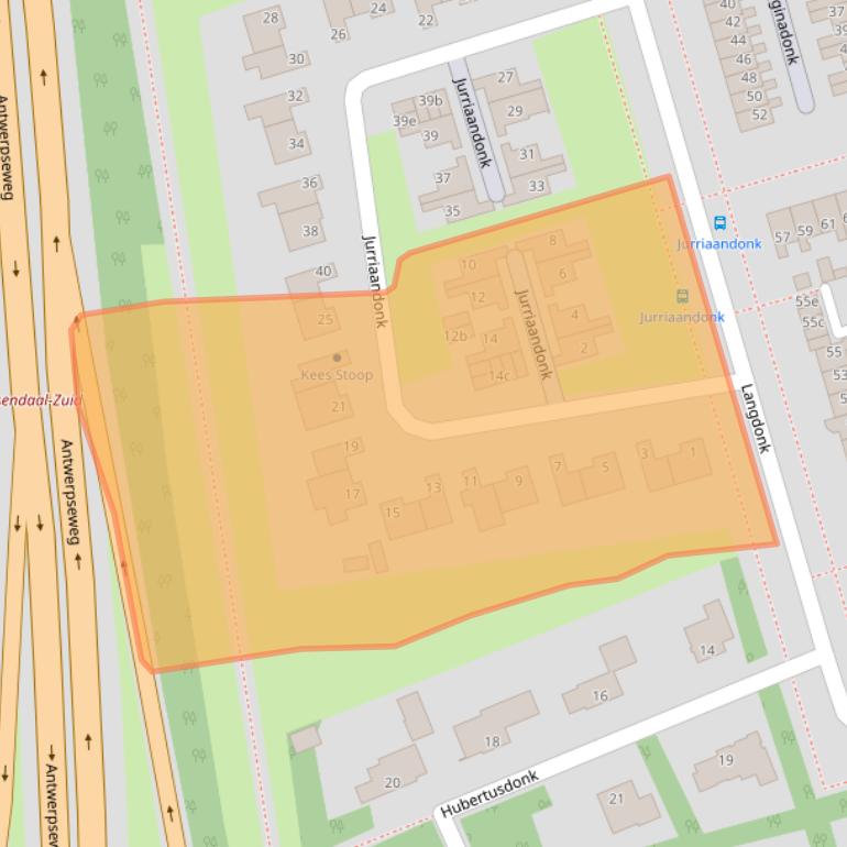 Kaart van postcodegebied 4707TD.