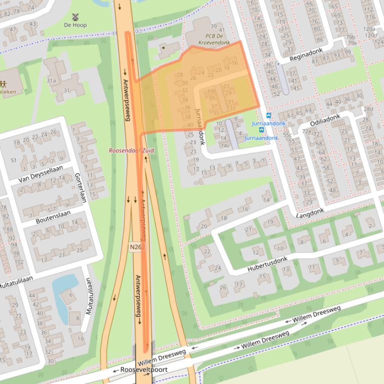 Kaart van postcodegebied 4707TE.