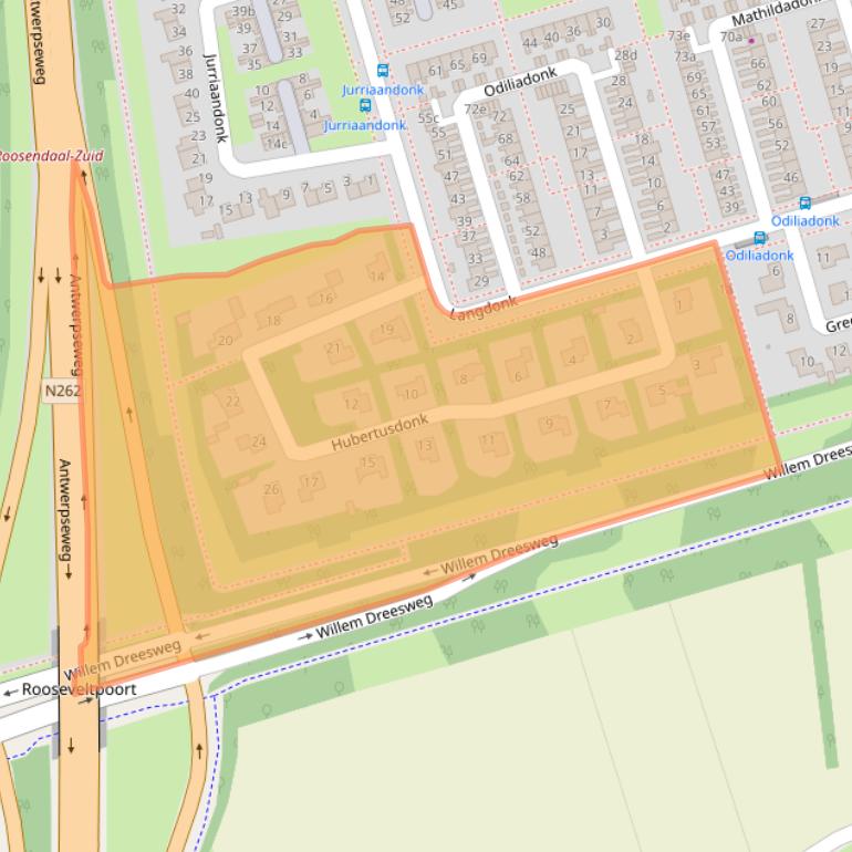 Kaart van postcodegebied 4707TH.