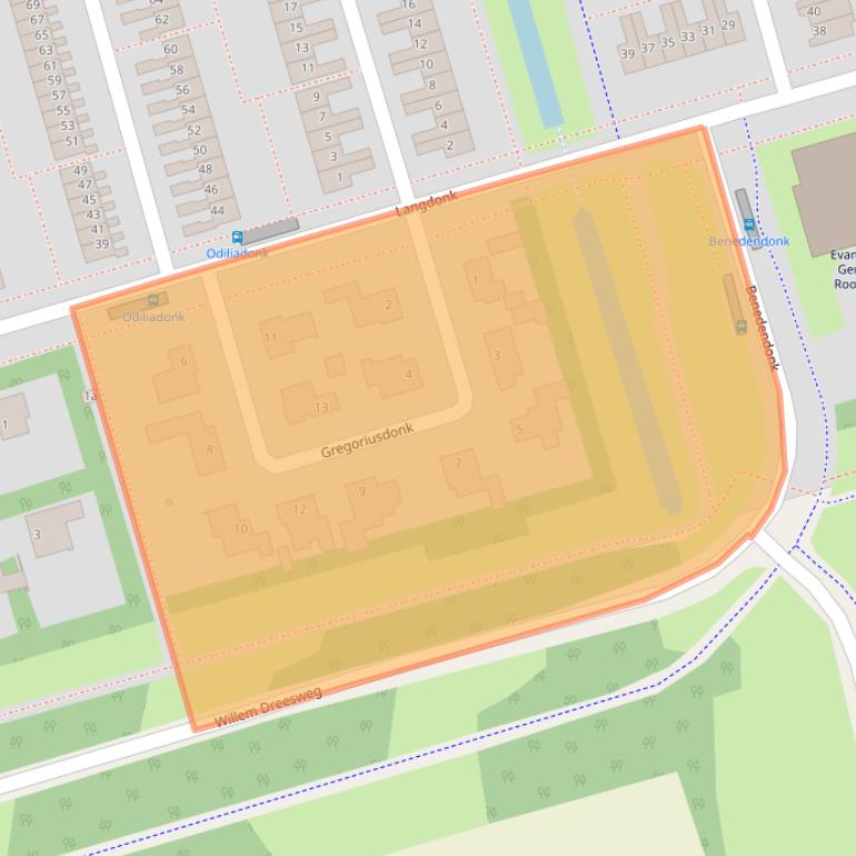 Kaart van postcodegebied 4707VA.