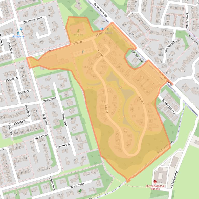 Kaart van postcodegebied 4707VX.