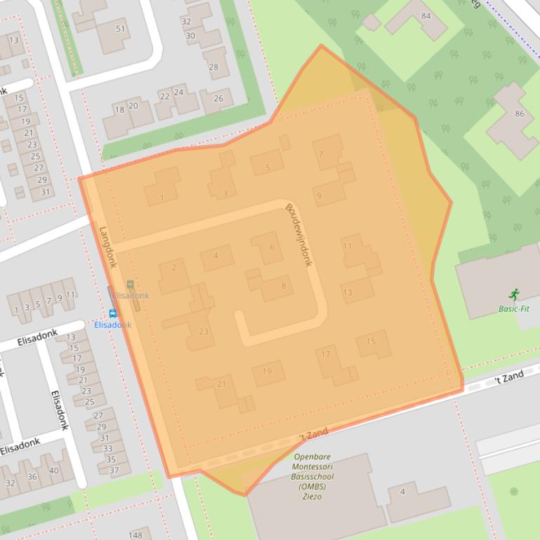 Kaart van postcodegebied 4707VZ.