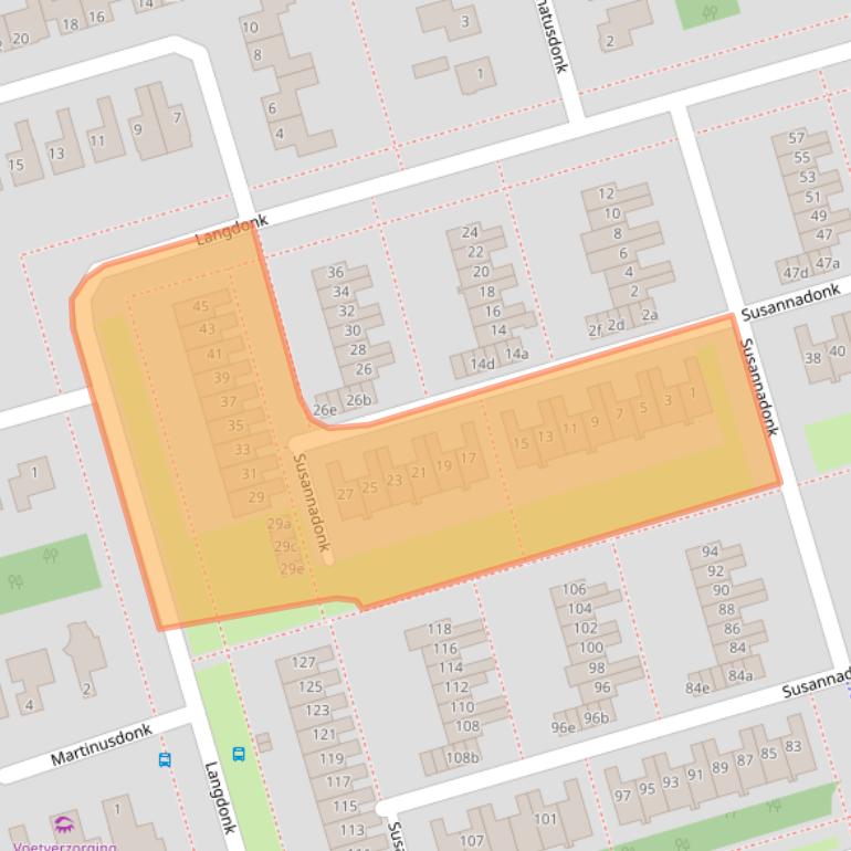Kaart van postcodegebied 4707WN.