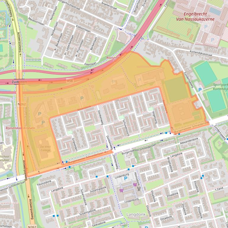Kaart van postcodegebied 4707ZH.