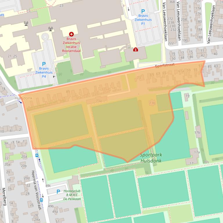 Kaart van postcodegebied 4708AR.