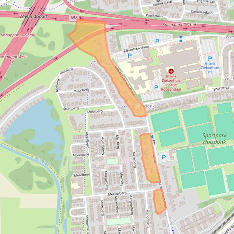 Kaart van postcodegebied 4708AX.