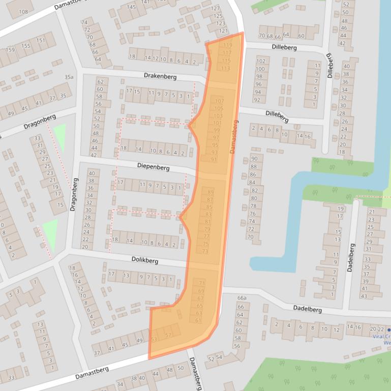 Kaart van postcodegebied 4708DB.