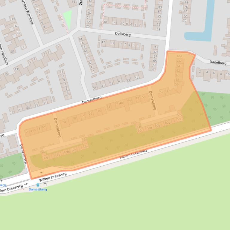 Kaart van postcodegebied 4708DD.