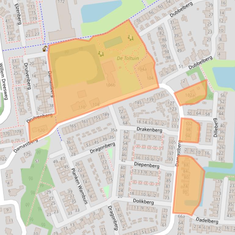 Kaart van postcodegebied 4708DE.